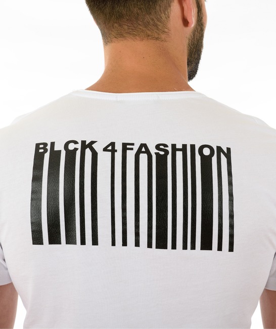 Ανδρικό λευκό μπλουζάκι με barcode 