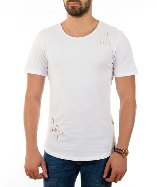 Ανδρικό λευκό μπλουζάκι με barcode 
