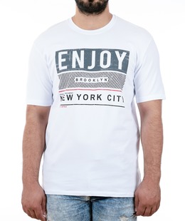 20 - Ανδρικό λευκό μπλουζάκι με διάφορες επιγραφές