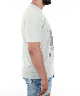 27 - Ανδρικό γκρι μπλουζάκι με ριγέ γράμμα