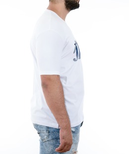 43 - Ανδρικό λευκό μπλουζάκι με μπλε τύπωμα 