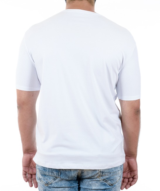 43 - Ανδρικό λευκό μπλουζάκι με μπλε τύπωμα 