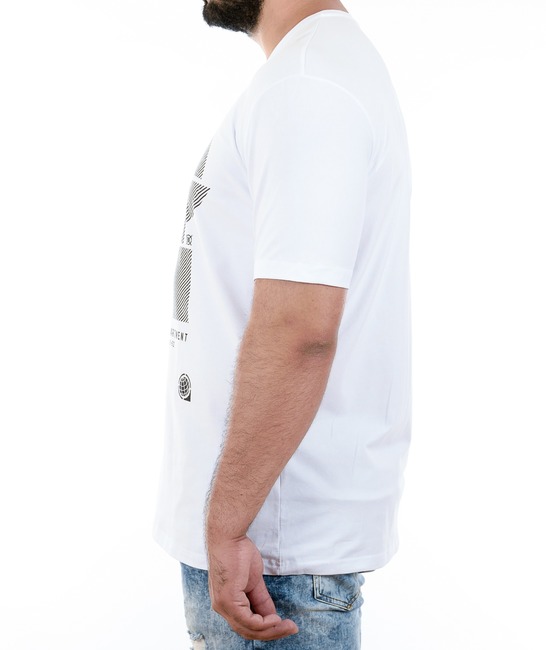 47 - Ανδρικό λευκό μπλουζάκι με μαύρο τύπωμα 