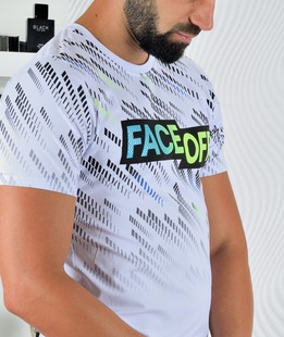 Λευκό ανδρικό μπλουζάκι Face Off