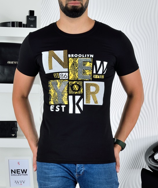 Μαύρο ανδρικό μπλουζάκι Νέα Υόρκη 1986