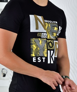 Μαύρο ανδρικό μπλουζάκι Νέα Υόρκη 1986