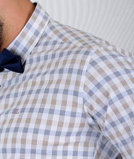 Ανδρικό λευκό καρό πουκάμισο