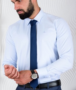 Ανδρικό πουκάμισο χρώμα μπλε ουράνιος 