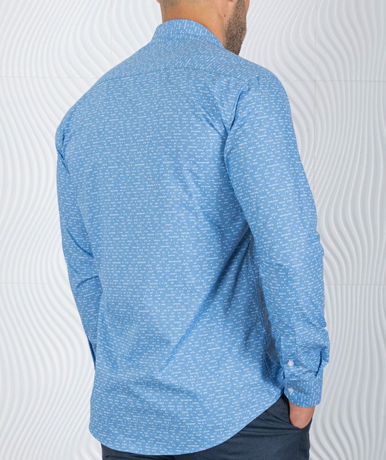 Ανδρικό  πουκάμισο γαλάζιο χρώμα με μικρά λευκά τρίγωνα