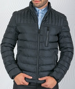 Ανδρικό μαύρο αδιάβροχο μπουφάν