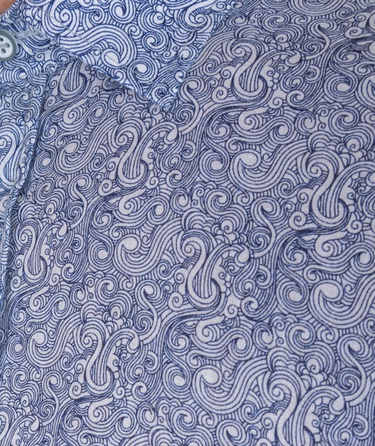 Ανδρικό μπλε πουκάμισο με μπλε στοιχεία paisley