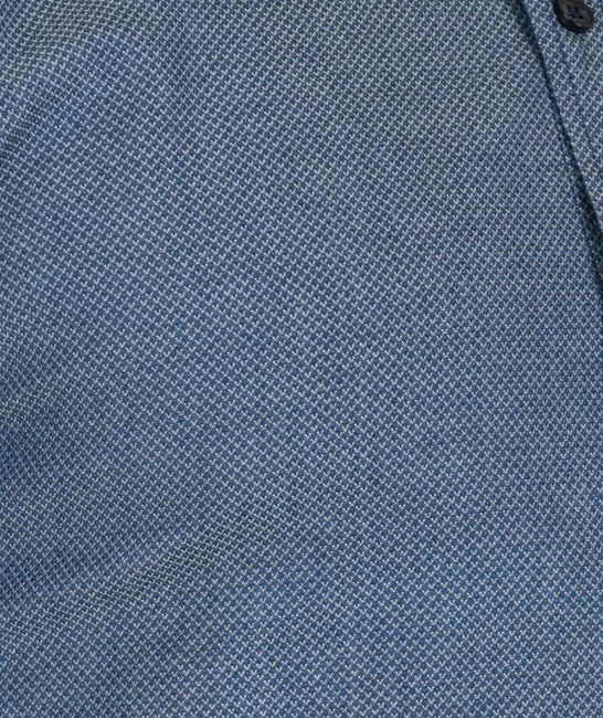 Ανδρικό σκούρο μπλε πουκάμισο από ανάγλυφο ύφασμα