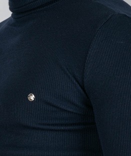 Ανδρικό κομψό σκούρο μπλε πόλο