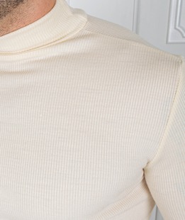 Ανδρικό κομψό ημι πόλο  εκρού χρώμα