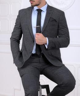 Σκούρο γκρι ανδρικό κλασσικό κοστούμι