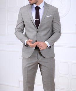 Ανδρικό κλασσικό ανοιχτό μπεζ κοστούμι 