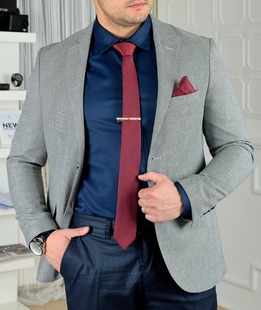 Ανδρικό  κλασικό γκρι σακάκι με δύο κουμπιά