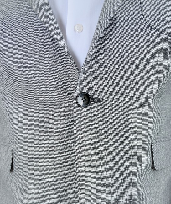 Μαύρο κομψό λινό σακάκι με ένα κουμπί