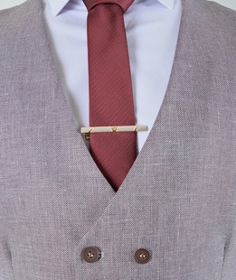 Ανδρικό γιλέκο δύο σειρές στερέωσης σε μπορντό χρώμα