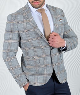 Σπορ κομψό καρό ανδρικό σακάκι  Σπορ κομψό καρό ανδρικό σακάκι