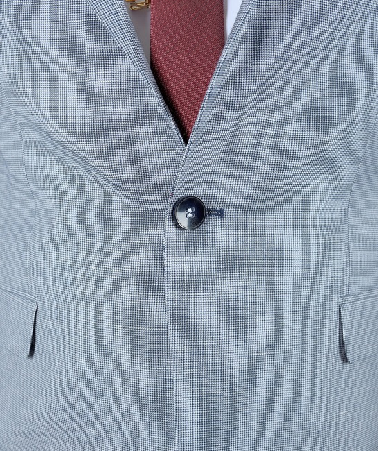 Κομψό μπλε ανδρικό σακάκι με ένα κουμπί
