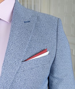 Αντρικο μπλε σπορ σακάκι με ριγέ 