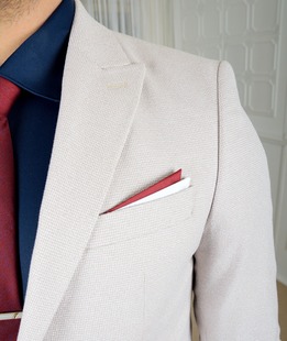 Ανδρικό σπορ σακακη με ρίγες χρώμα εκρού Ανδρικό σπορ σακακη με ρίγες χρώμα εκρού