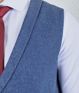 Αντρικο μπλε γιλέκο με δύο τσέπες και δύο σειρές στερέωσης