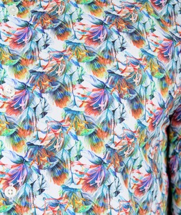 Ανδρικό λευκό πουκάμισο με floral print