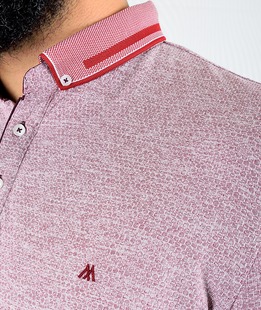 Ανδρικό μπλουζάκι πόλο μπορντό χρώμα σε μεγάλο μέγεθος 