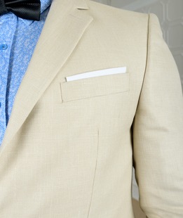 Ανδρικό μπεζ κλασικό σακάκι με δύο κουμπιά