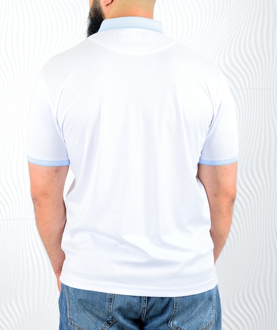 Ανδρικό πουκάμισο πόλο λευκό χρώμα μεγάλο μέγεθος