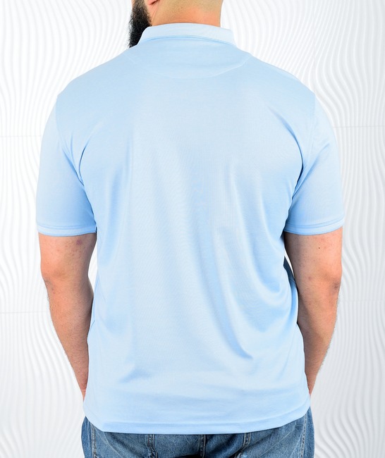 Ανδρικό μπλουζάκι πόλο γαλάζιο χρώμα μεγάλο μέγεθος