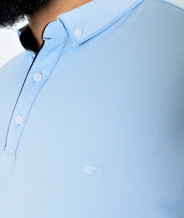 Ανδρικό μπλουζάκι πόλο γαλάζιο χρώμα μεγάλο μέγεθος