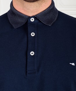 Ανδρικό σκούρο μπλε μπλουζάκι πόλο  τύπου Lacoste