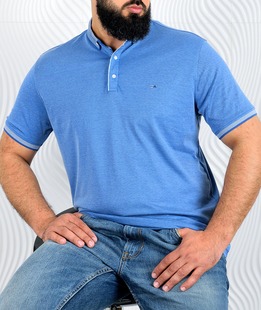 Ανδρικό μπλουζάκι πόλο μπλε χρώμα μεγάλο μέγεθος