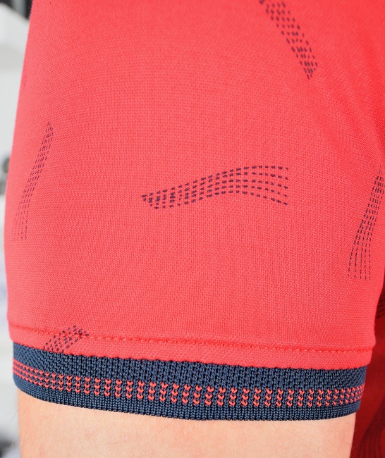 Ανδρική κόκκινη μπλούζα πόλο με στοιχεία