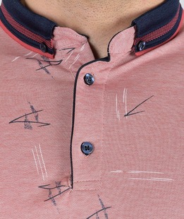 Ανδρικό μπλουζάκι  πόλο μπορντό χρώμα με ρίγες