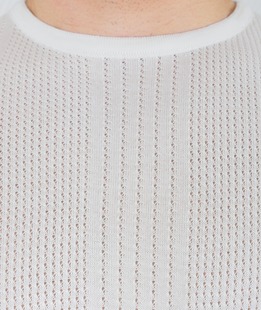 Λευκό ανδρικό πλεκτό μπλουζάκι