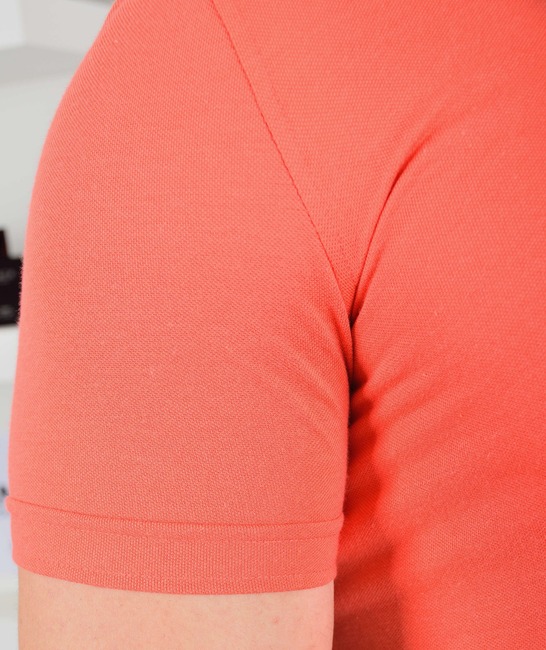 Ανδρικό μπλουζάκι με γιακά χρώμα καρπούζι