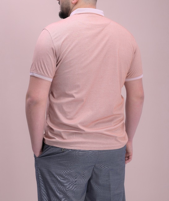 Ανδρικό μπλουζάκι με λογότυπο μεγάλου μεγέθους χρώμα πούδρα
