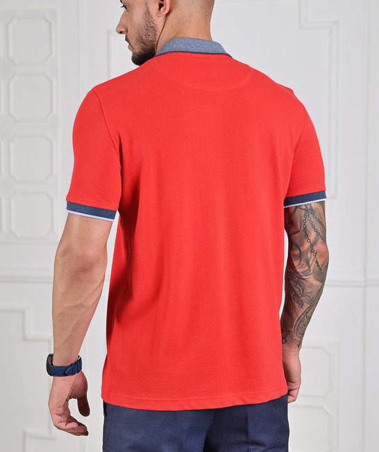 Ανδρικό κόκκινο μπλουζάκι με γιακά