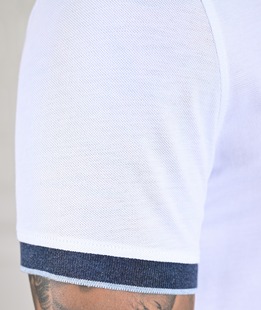 Ανδρικό λευκό μπλουζάκι με γιακά