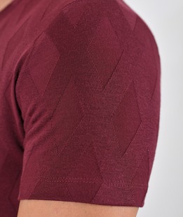 Ανδρικό μπλουζάκι μπορντό με ρομβοειδή