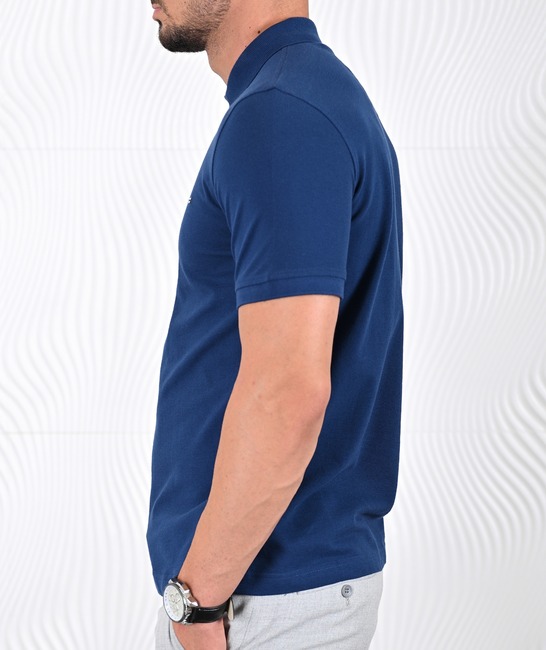 Ανδρικό μονόχρωμο πόλο μπλουζάκι σκούρο μπλε