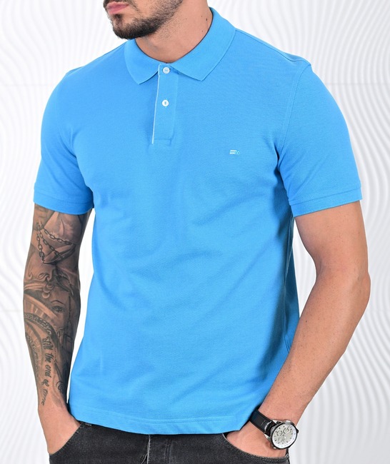 Ανδρικό μπλουζάκι πόλο γαλάζιο χρώμα
