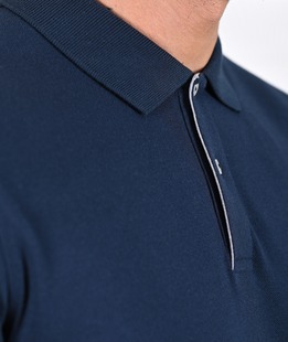 Ανδρικό μονόχρωμο μπλουζάκι πόλο indigo