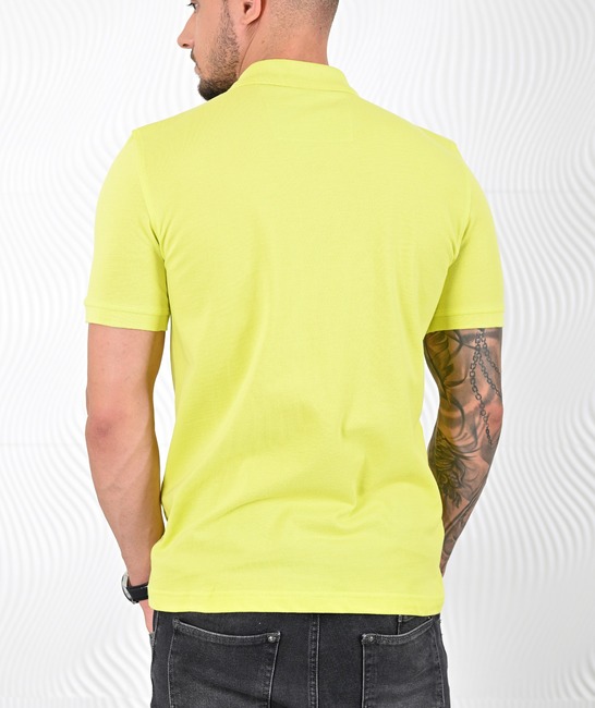 Ανδρικη μπλούζα πόλο με τσέπη πράσινο νέον χρώμα