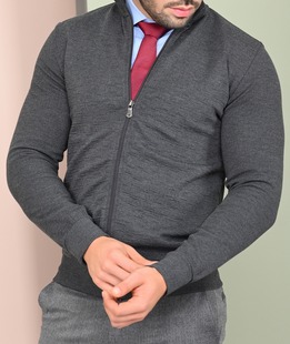 Ανδρική γκρι ζακέτα με σχέδια 