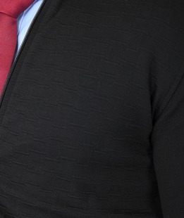 Ανδρική ζακέτα με στοιχειά χρώμα μαύρο 